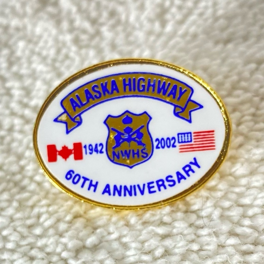 5/$35 Vintage Alaska Highway 60th Anniversary Enamel Souvenir Pin